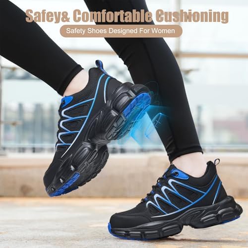 Hogent Steel Toe Shoes for Men Women - Non Slip & Lightweight Work Shoes