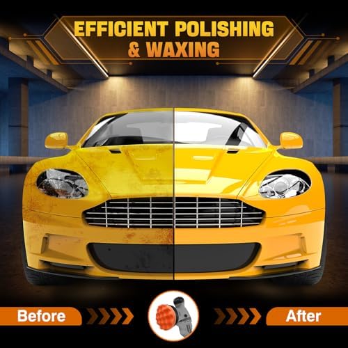 VERVEWAVE Cordless Buffer Polisher Kit for Dewalt 20V Battery (No Battery), 6-Inch Orbital Car Polisher Variable Speed 1800—5500 RPM, 17PCS Polishing Accessories, for Car Polishing/Waxing (Tool Only)