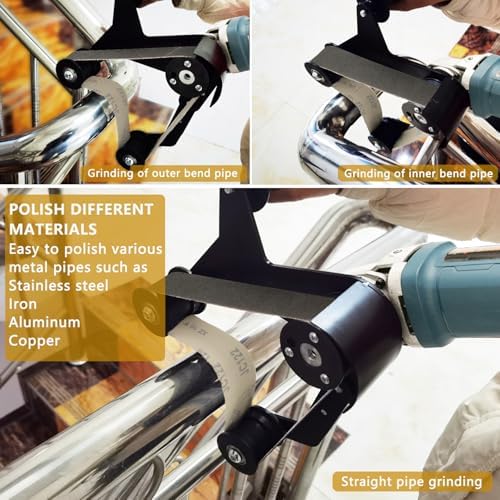 Pipe Belt Sander - 1280W Industrial Grade Pipe Tube Polishing Sandingwith 6 Variable Speeds,Suitable for Polishing Various Circular Pipe Materials,Woodworking and Metal Rust Removal (30Pcs Belts).
