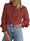 PRETTYGARDEN Women's Fall Trendy Long Sleeve Lace Tops