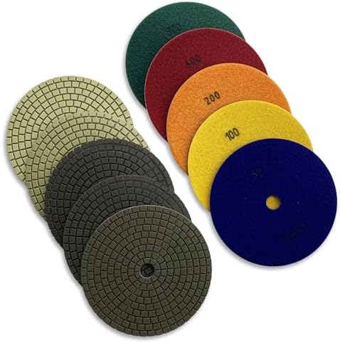 7" Pro Series Dry Stone/Concrete Polishing Pads, Turbo Style, 50-800 Grit