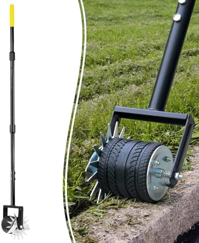 Colwelt Rotary Edger Lawn Tool, 59’’ Manual Lawn Wheel Rotary Grass Edger