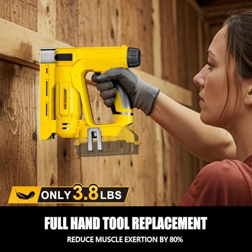 Nail Gun for Dewalt 20V Battery (Tool Only), 2 in 1 Cordless Brad Nailer/T50 Crown Stapler, Nail Gun Battery Powered with 2,000PCS Staples and Nails for Upholstery & Family DIY