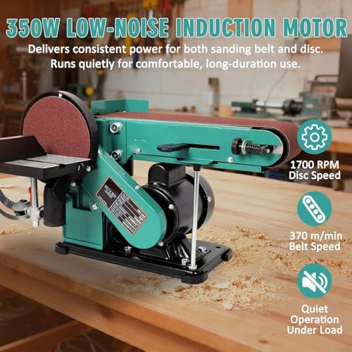 Adjustable Belt Sander, 4 x 36 in. Bench Sander and Polisher Grinder with 6in Belt for Woodworking