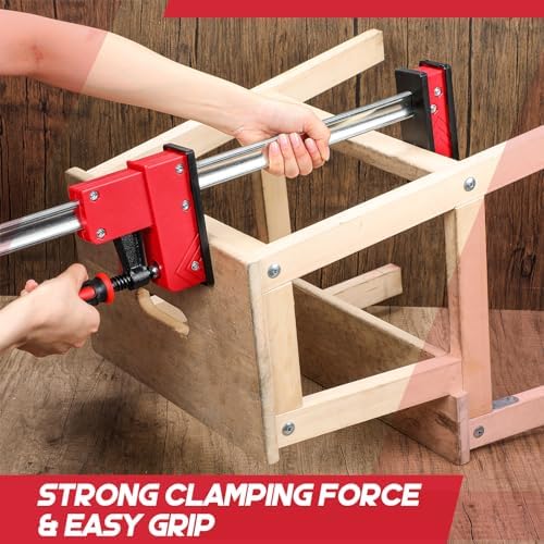 4 Pcs 24 Inch Heavy Duty Parallel Clamps Set for Woodworking Parallel Jaw Bar Clamps Carbon Steel for Woodworker Tools Metalworking DIY Projects, 1000 Lbs Load Limit