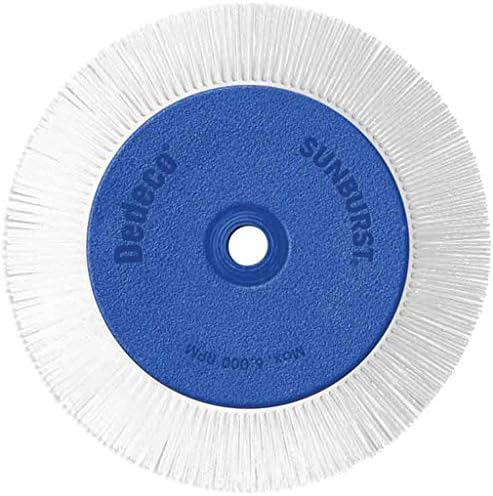 Dedeco Sunburst Radial Bristle Disc 1 Pack - 8" Straight - White 120 Grit (Medium) - Aluminum Oxide for Polishing & Finishing
