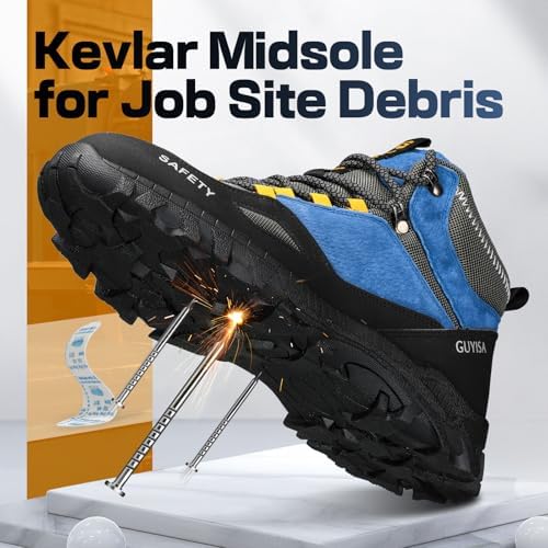 GUSAYEX Steel Toe Boots for Men Puncture Resistant Work Boots