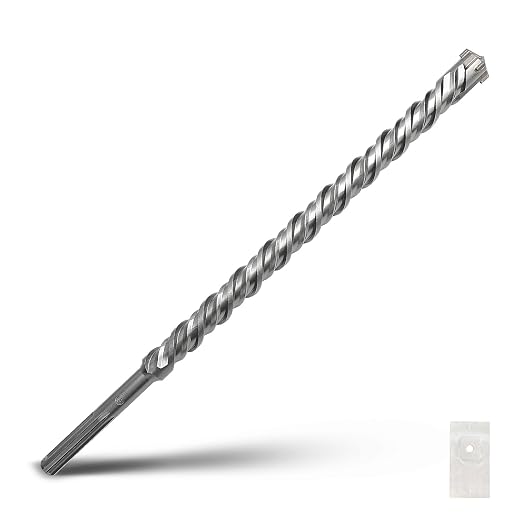 1-1/4 x 20 inch SDS Max Rotary Hammer Drill Bit, 32x520mm Carbide Tip Masonry Drill Bit,Concrete Drill Bit for Masonry, Brick, Stone, Concrete (Length :520mm / 20 inch, 32mm (1-1/4 in) Diameter)