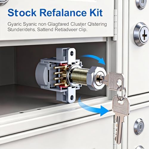 L1172C Mailbox Lock Replace USPS-L-1172C National Mailbox Lock C9100,10 Set | Mailbox Lock Fit for CompX L-1172C NDCBU CBU Cluster Mailboxs with 3 Keys