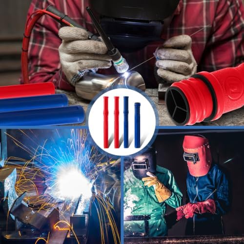 Tandefio 4 Pcs Welding Rod Storage Tube 40 Inch Tig Rod Holder, Red, Blue