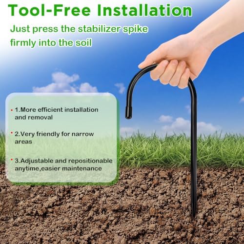 Zhengmy 8 Pcs Rain Gutter Downspout Extension Fixing Pin Downspout Ground Stake Holds Extensions Secure in Wind and Rain, Iron Fits 4" Round Pipes, Easy No Drill Installation