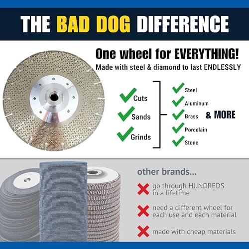 Bad Dog Tools 7" Flange HDII Multipurpose Flush Cut/Grind Diamond Wheel