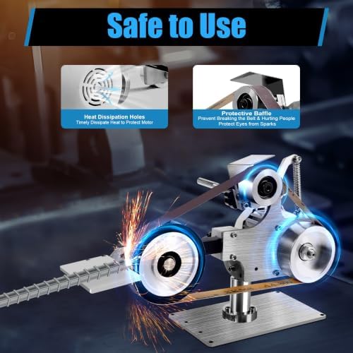 Abrasive Belt Machine, 30 x 1 in Belt Sander Polisher Sharpener Grinder w/DC Brushless Motor Stepless Speed Regulation Small Vertical and Horizontal Household Brushless Belt Machine