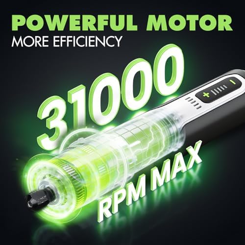 Cordless Rotary Tool Kit Engraving Pen 5 Variable Speed 7.2V Powerful Rotary Tool 8000-31000RPM with 60 Accessories for 3D Printer Sanding,Polishing,Drilling,Carving DIY Crafts
