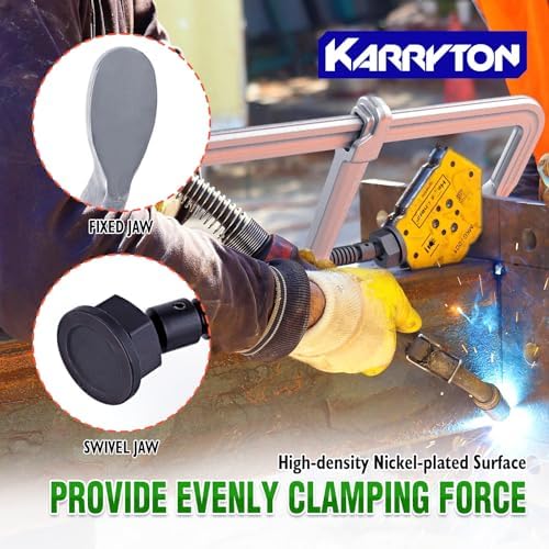 Heavy Duty 24" Inch F-Clamp w/Replaceable Pad, 5-1/2-Inch(140mm) Deep Throat, Drop Forged Steel F Style Bar Clamps for Welding, Bar Size 1-1/5" * 3/5", 2900LB Clamping Force