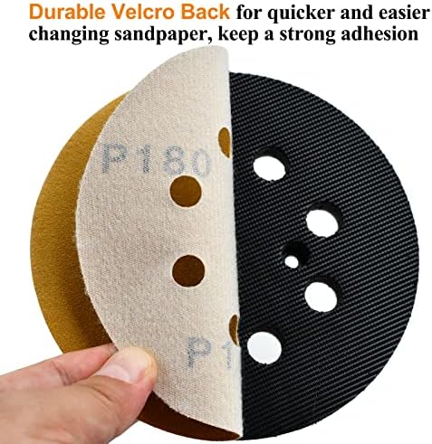 5-Inch 8-Hole Hook and Loop Sanding Discs 180-Grit, 200-Pack