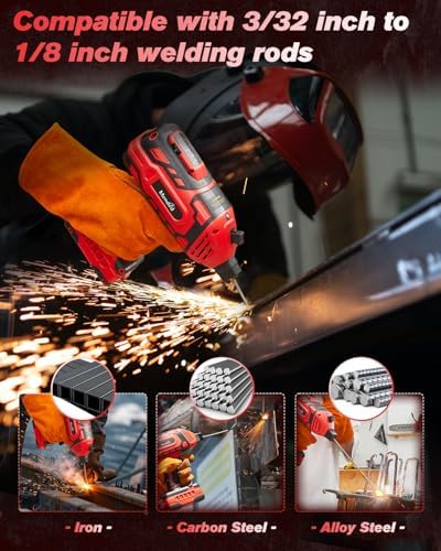 Sakertool Portable Welding Machine Electric: IGBT Handheld Welder with 5 Variable Current Adjustment - Hand Held Anti-Stick ARC Welder Gun for Home Repairs - 110V Welding Machine Kit