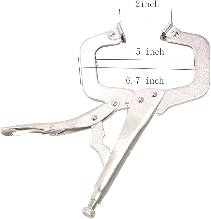 10Pcs 11 Inch Locking C Clamps with Swivel Pads Locking Alloy Steel C Clamps Set Heavy Duty C-Type Locking Plier Table and Tool Vise Grip.