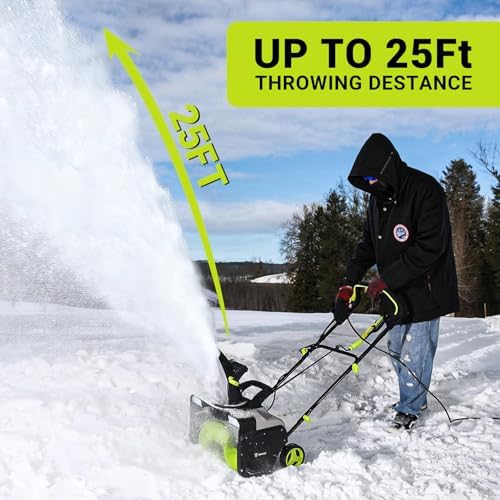 Corded Snow Blower:15A Motor, 20-Inch Electric Snow Blower, Electric Snow Shovel with 25ft Throwing Distance, Dual LED Lights, 3300rpm Snow Thrower DEKOPRO (Renewed)