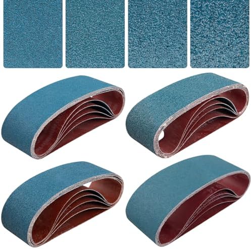Tanzfrosch 3x21 Inch Zirconia Belt Sander Sanding Belts Kit 20 Pcs