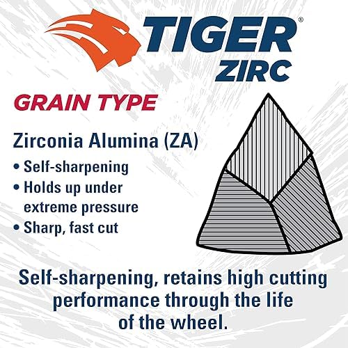 Weiler 58051 4-1/2" x 1/8" Tiger Zirc Type 27 Cut and Grind Combo Wheel, Z30T, 7/8" A.H. (Pack of 25)