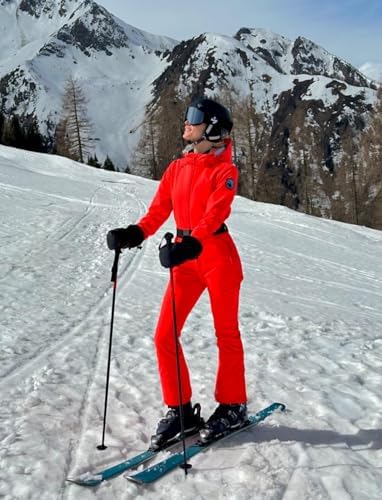 GSOU SNOW Womens Ski Suit One Piece Jumpsuit Snow Jacket Waterproof