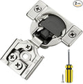 Ravinte 2 Pack 1 Pair 5/8 inch Overlay Soft Close Kitchen Cabinet Hinges Stainless Steel Adjustable Kitchen Hinges Satin Nickel Cabinet Hardware