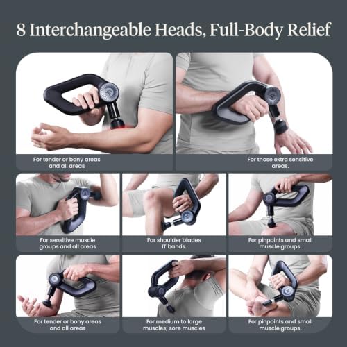 BOB AND BRAD D6 Ultra Max Massage Gun 8-16mm Adjustable Amplitude and Infrared Light, Deep Tissue Percussion Professional Muscle Massager for Athletes, FSA Eligible & HSA Approved