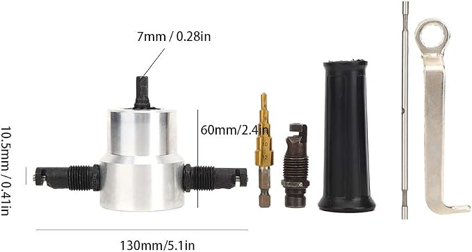 6Pcs Double Head Metal Sheet Nibbler Cutter Hole Saw Drill Attachment Kit