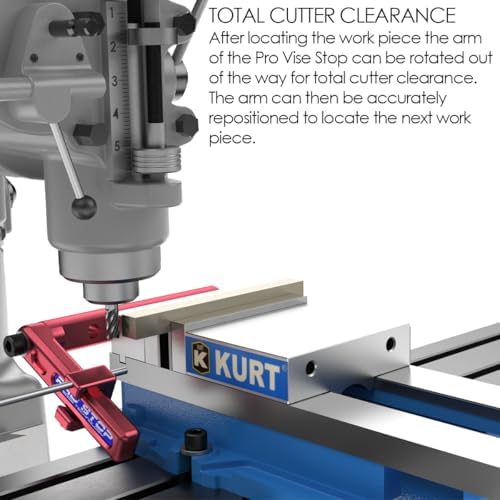 03-000 Pro Vise Stop - Low Profile CNC Milling Workstop for 6" Vises, Fast, Accurate Part Setup, Repeat Setup with Rotating Arm for Total Clearance