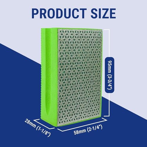 Diamond Hand Polishing Pad Diamond Sanding Block Foam Backed Diamond Sponge Sanding Pads for Wet or Dry Grinding polishing for Granite Marble Stone Tile Glass Ceramic (1, 60# Cubic)
