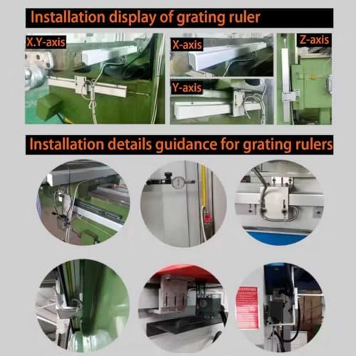DRO Digital Readout 2 Axis Screen DRO Readout Display Linear Scale for Bridgeport/Knee Mill Milling Machine Lathe Machine Tools (DRO-2MS-LCD)