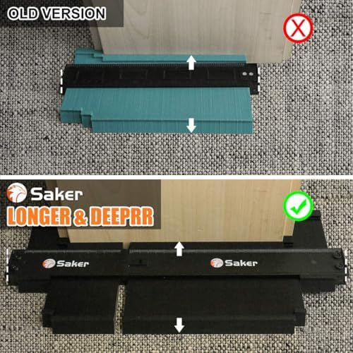 Saker Connection Profile Gauge,Contour Gauge Duplication,Precisely Copy Irregular Shape,Irregular Woodworking Tracing,Must Have Tool for DIY Handyman, Construction (5+10 INCH Connection)