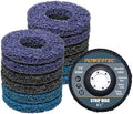 POWERTEC 4-1/2 Inch Strip Discs for Angle Grinder 12-Pack, 7/8" Arbor Stripping Wheel - Remove Paint Coating Rust Welds Oxidation for Metal & Wood Surface Preparation (11103-P2)