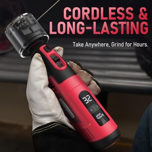 YESWELDER Tungsten Electrode Sharpener Grinder For TIG welding, Handheld Electric with LED Display, Cordless TIG Welding Rotary Tool With Flat Grinding Block Cut-Off Slot, 4 Sizes 6 Angles