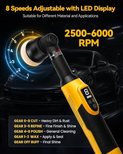 Cordless Mini Car Buffer Polisher Fit for Dewalt 20V Battery(No Battery)