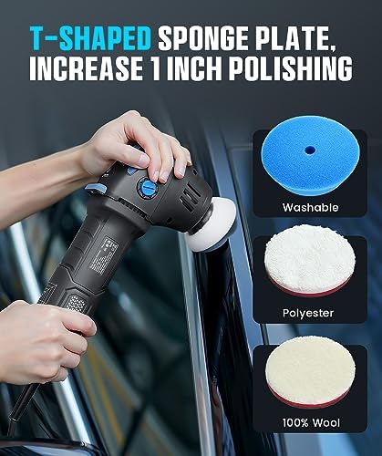 Mini Polisher, 2inch/ 3inch 750W with 12mm Random Orbital for Car Detailing