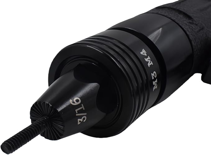 Pneumatic Rivet Nut Gun Air Rivet Nut Pull Setter Riveting Fastening Tool With 3/16 5/32 Riveting Mandrels Quick Change Locking Nozzle Bolts Adapter Drill For Air Rivet Nut Insert Installation Tool
