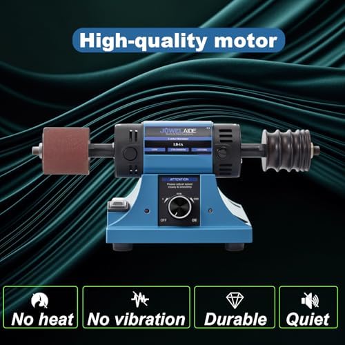 Leather Burnishing Machine | Variable Speed Leathercraft Bench Grinder, Polishing Tool, Sanding Machine, Rosewood Wheel for Leather Edge | Low Noise Motor, Standard 2x2 Inch Drum Sleeves