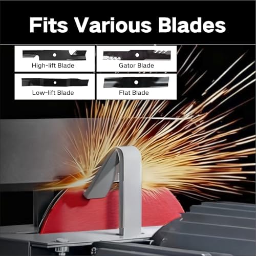 Goldsand Lawn Mower Blade Sharpener, 1HP 750W Lawnmower Blade Grinder Professiona with 9-inch Red Ceramic Grinding Wheel, for High/Low Lift Blades, Gator Blades, Flat Blades