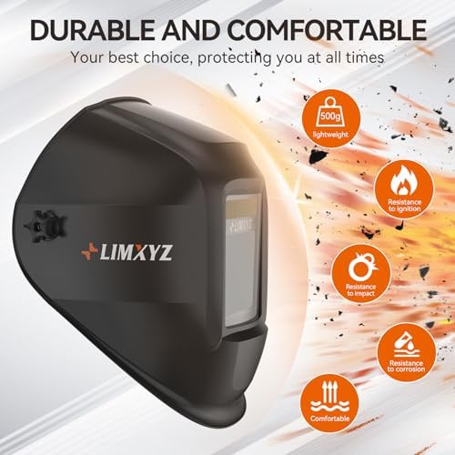 Welding Helmet Auto Darkening,Large Viewing 3.94 * 3.15" True Color Welding Hood With 4 Arc Sensors Solar Powered,Wide Shade 5-9/9-13 for TIG, MIG, MAG (L-001)