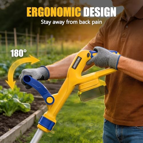 Electric Tiller for Gardening Compatible with Dewalt 20V Battery(Tool Only),330RPM Garden Tiller with 48 Steel Tines,9'' Tilling Width & 6.5'' Depth Rototillers for Lawn/Soil Cultivation