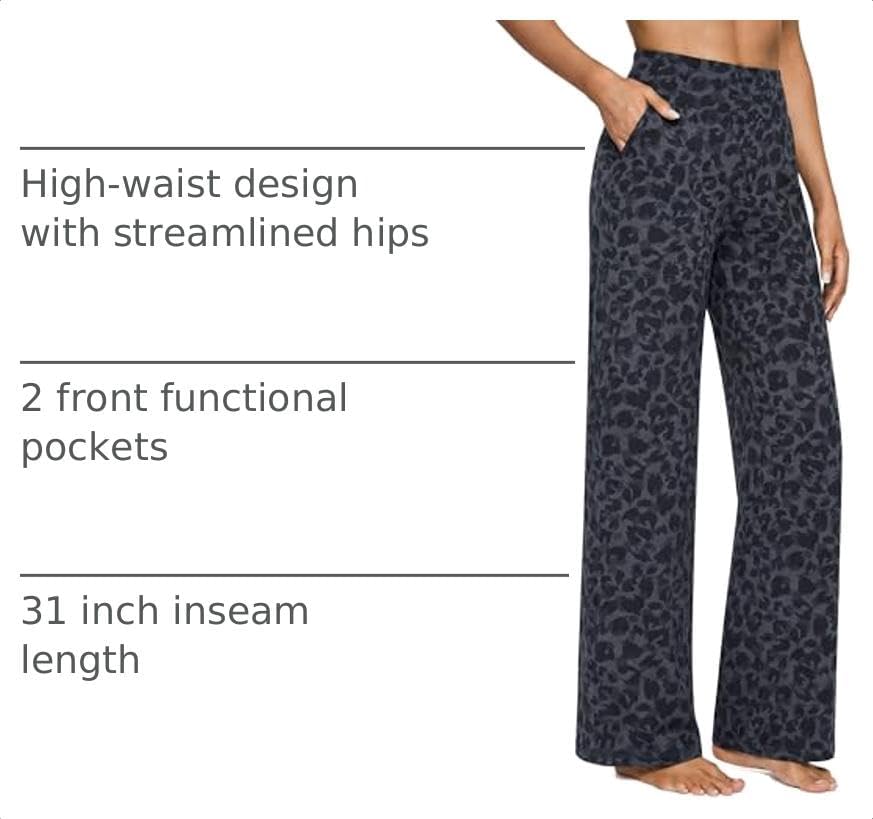 G4Free Yoga Pants for Women Wide Leg Pants with Pockets High Waisted