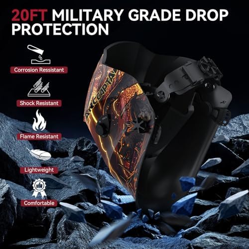 ARCCAPTAIN Welding Helmet Auto Darkening, 1/25000s Response, Shade 4/9-13