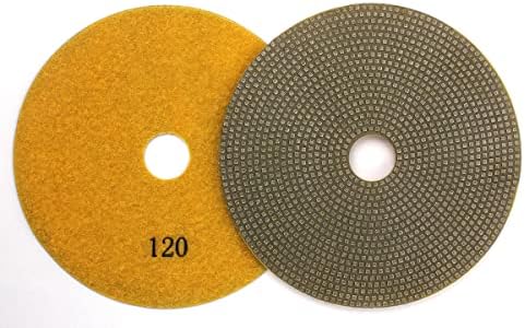7" Electroplated Diamond Polishing Pads- Wet Dry Sanding Tile Stone Marble Granite Concrete Ceramics Glass(120 Grit)