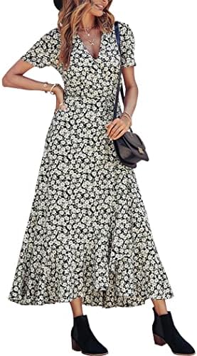 PRETTYGARDEN Women's Boho Floral Summer Maxi Dresses