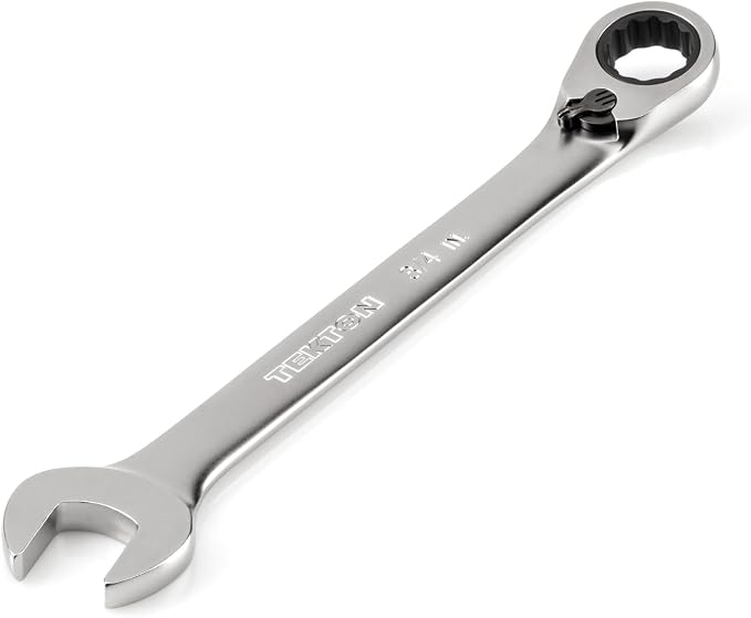 TEKTON 3/4 Inch Reversible Ratcheting Combination Wrench | WRC23319 | 12-Point, Satin Chrome Finish