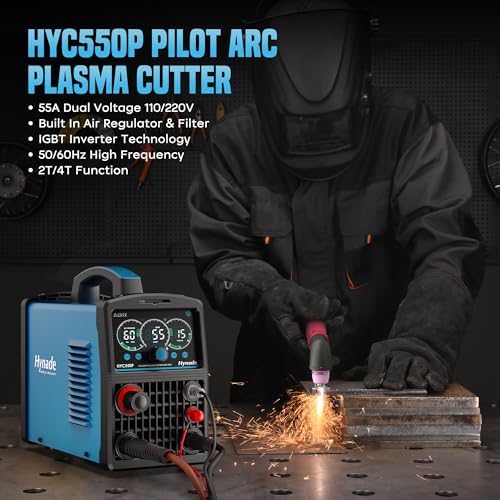 65A Pilot Arc Plasma Cutter, Large LED Display, Non-Touch Air Sensor 65A Plasma Cutter Machine 110/220V Dual Voltage, IGBT Inverter, 1/2'' Clean Cut, 2T/4T for Beginners DIY