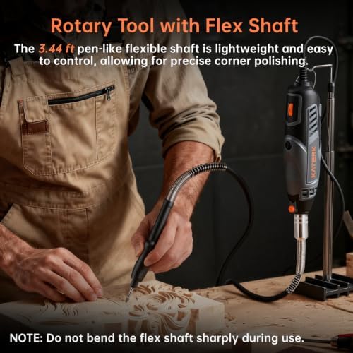 Katerk Flex Shaft Rotary Tool Kit Bundle with 260-Piece Accessories