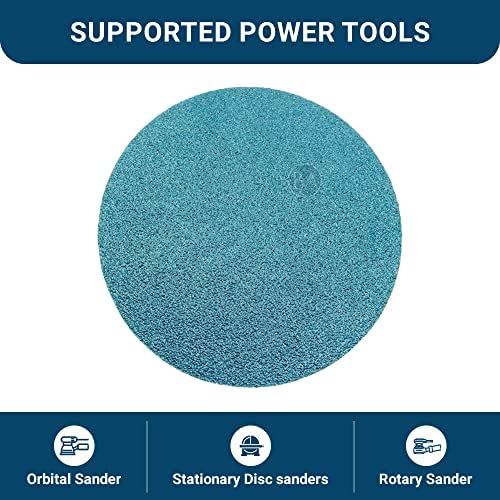 Benchmark Abrasives PSA Gold No Hole 12 Inch Sanding Discs Adhesive Back with Zirconia Grains Automotive DA Orbital Sander Sandpaper - 12 Inch Sanding Disc - Surface Blending (5 Pack), 60 Grit